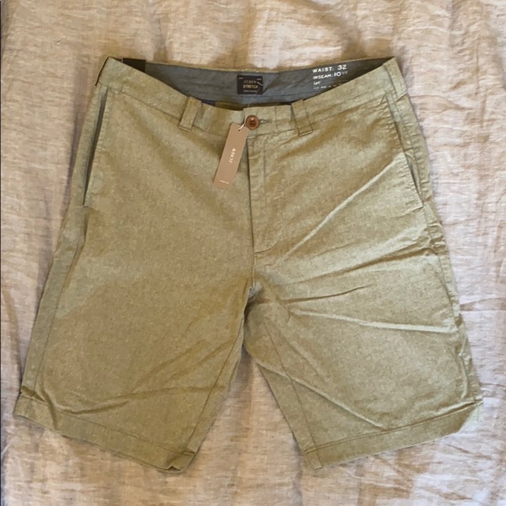 J.Crew Stretch Cotton Shorts 32 10” L Green